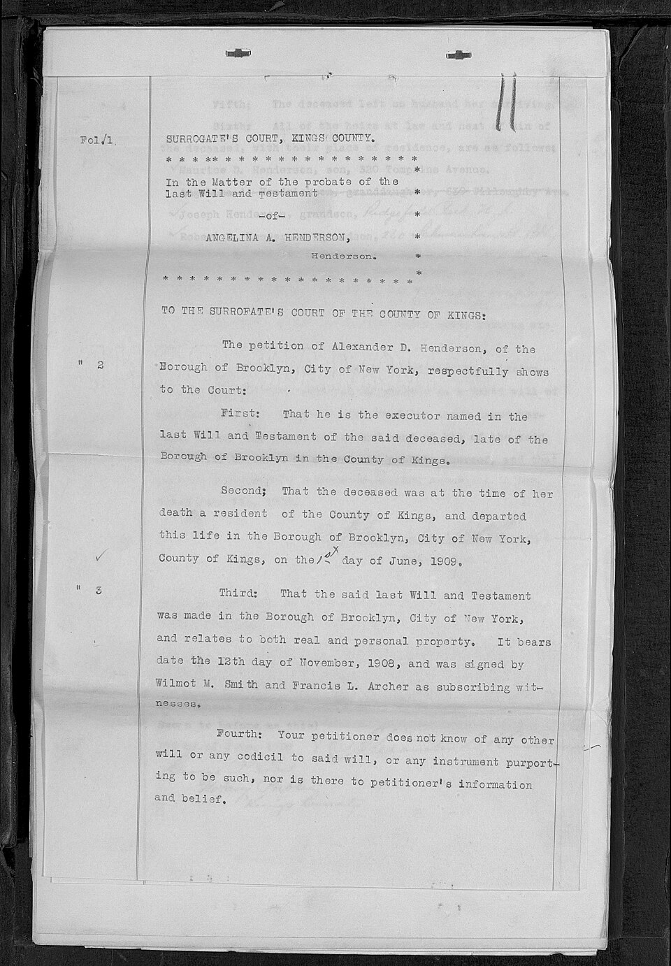 Handwritten will and testament document representing estate planning in New Jersey