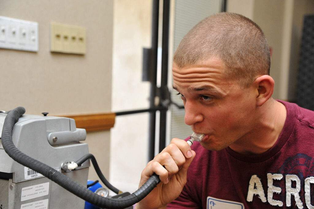 Police breathalyzer test for DWI in New Jersey