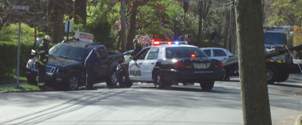 Car accident scene with police personal injury claim New Jersey